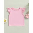 thumbnail image 2 of Bagilaanoe Toddler Baby Girls T-Shirt Fly Sleeve Casual Tees 6M 12M 18M 24M 3T 4T Kids Loose Summer Tops, 2 of 9