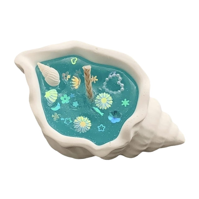 Vela ,Vela de cera en gel con forma de concha de mar hecha a mano Vela en gel,Vela decorativa de gel con aroma a océano,Vela con forma de caracol para decorar una