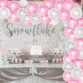 thumbnail image 5 of Baby Shower Decorations for Girl - Snowflake Balloons Pink Silver for Frozen Wonderland Birthday Party Decorations 26 Pcs, 5 of 6