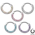thumbnail image 1 of Gemmes Rondes Pavées 316L Acier Chirurgical Septum Clicker - Barre de 16 Gauge, 1 of 1