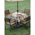thumbnail image 3 of Outdoor Tablecloth with Umbrella Hole and Zipper, Rustic Christmas Snowman Square Table Cloth 54x54 Inch Waterproof Tablecloth, Xmas Snowflake Eucalyptus Leaves Picnic Table Cover for Patio Camping, 3 of 7