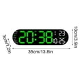 thumbnail image 3 of YOHAVEN Large Digital Wall Clock 13.7" with Date Temperature Auto DST Night Light Remote Control, RGB LED Display Alarm Clock for Bedroom Living Room Office Gym Kitchen Decor, 3 of 7