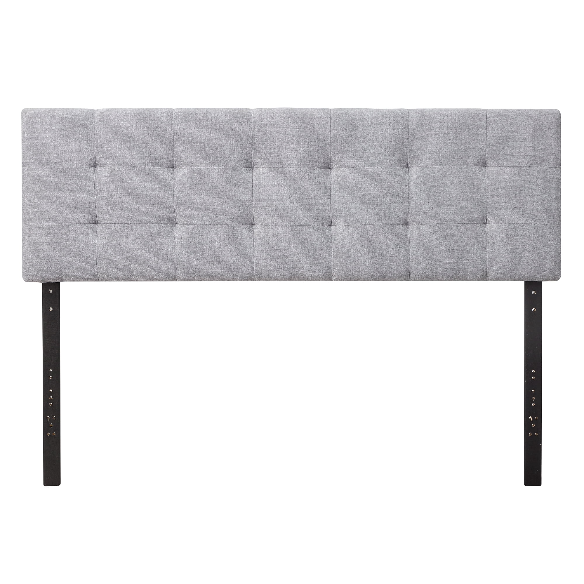 Rest Haven Eugene Square Tufted Upholstered Headboard, Queen, Gray