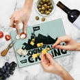 thumbnail image 5 of Saying Cutting Board, Mountains are Calling Inscription in Scandinavian Style Climbing and Traveling, Decorative Tempered Glass Cutting and Serving Board, Small Size, Black and White, by Ambesonne, 5 of 5