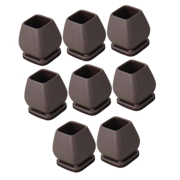 8 fundas para patas de silla que protegen el suelo. Protectores de suelo para taburetes de bar con amortiguación. Cuadrado 20 a 28mm
