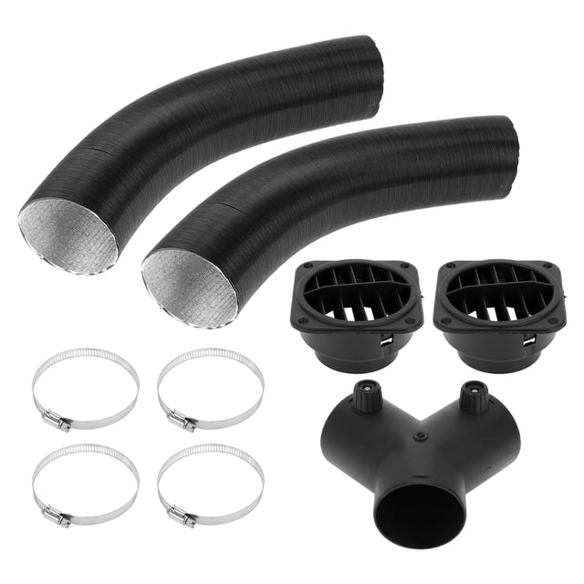 Kit de conducto de calefacción para automóviles, camiones, autocaravanas, furgonetas y barcos con conector de tubo en Y de doble válvula 75 mm ID 80 cm Max