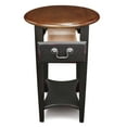 thumbnail image 4 of Leick Home 9042-SL One Drawer Oval Side Table with Shelf, Medium Oak and Slate Black, 4 of 16