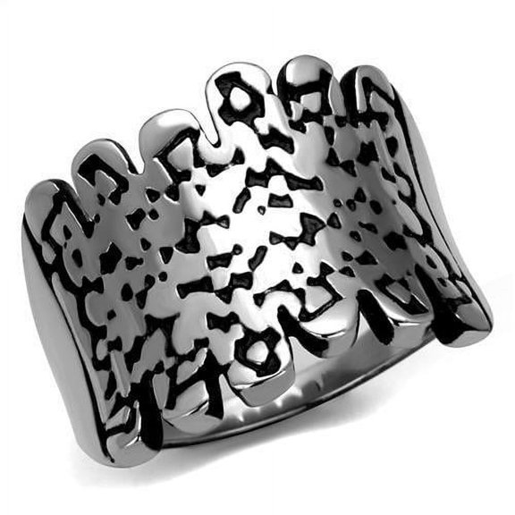 no plating Stainless Steel Ring Epoxy Jet TK2500 for Men Jet Stone Color Style High Size 10