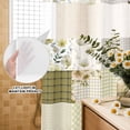 thumbnail image 3 of No Hook Shower Curtain, Spring Floral Shower Curtains for Bathroom with See Through Top Window, Yellow Flowers Botanical Patchwork Grid Bohemia Waterproof & Washable Bath Curtain Narrow 54"x78", 3 of 9