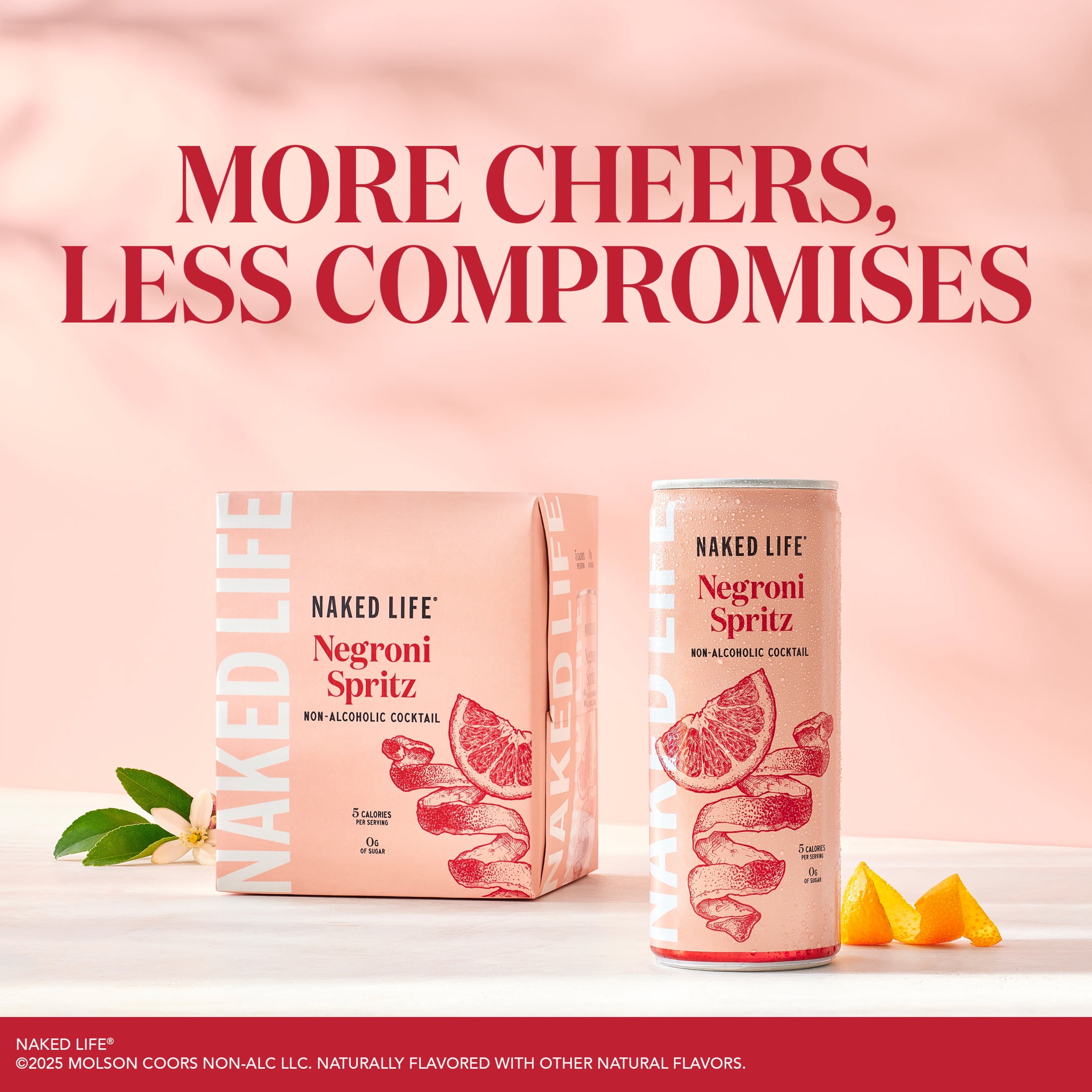 Naked Life Negroni, 4 Pack, 8.4 fl oz Aluminum Cans, 0% ABV