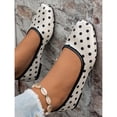 thumbnail image 4 of Shrysg Women's Polka Dot Ballet Flats Casual Slip-On Shoes White, 4 of 9