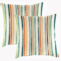 Jordan Manufacturing 17" x 17" Reesa Squash Multicolor Floral Square Outdoor Throw Pillow (2 Pack)