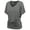 HEATHER_DARK_GREY, variant on Made by Johnny V Neck Short Sleeve Dolman Top with Side Shirring XS WHITE