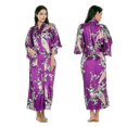 thumbnail image 1 of L Bata tipo kimono de satén suave con estampado floral para mujer, albornoz de boda, ropa de dormir, 1 of 1