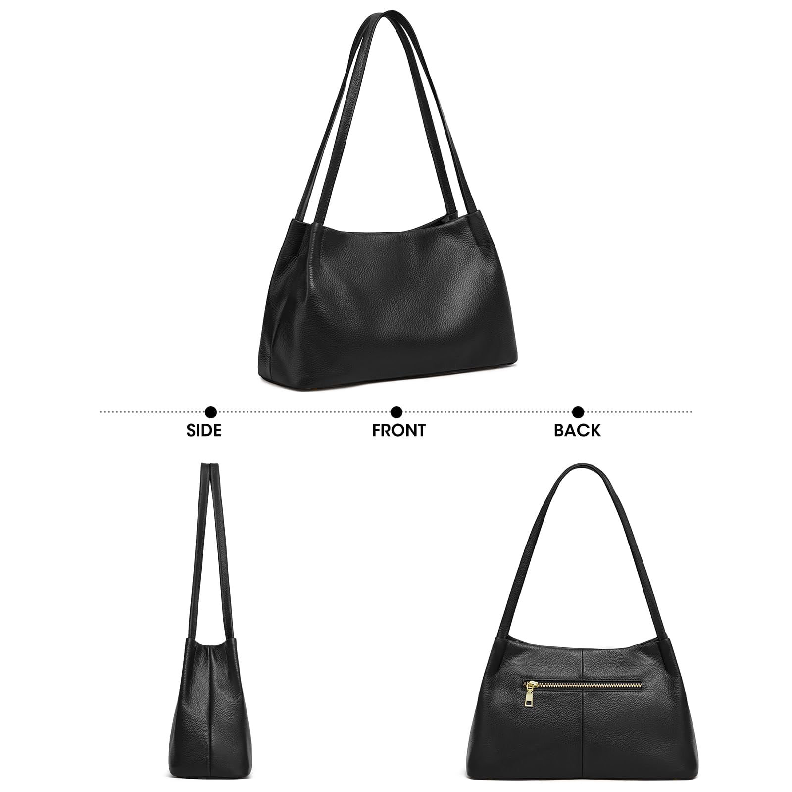 Kattee Leather Purses and Handbags for Women, Soft Genuine Leather Shoulder Hobo Bags with Top Magnetic Snap Closure