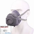 thumbnail image 2 of Dust Mask Reusable Dust Proof Respirator Rubber Work Safety Mask Cotton Filters For Builder Carpenter Daily Haze Protection, 2 of 7