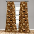thumbnail image 5 of Ambesonne Zambia Curtains, African Animals Ethnic Style, Pair of 28"x84", Cinnamon Ginger and Black, 5 of 5