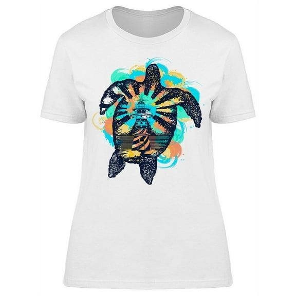 Turtle Double Exposure T-Shirt Women -Image by Shutterstock, Female 3X-Large