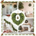 thumbnail image 5 of Guvpev 20" Christmas Wreath, Christmas Wreaths for Front Door, Artificial Greenery Cypress Wreath with Bells, Real Touch Soft & Thickness Christmas Door Wreath for Indoor & Outdoor Holiday Decor, 5 of 9