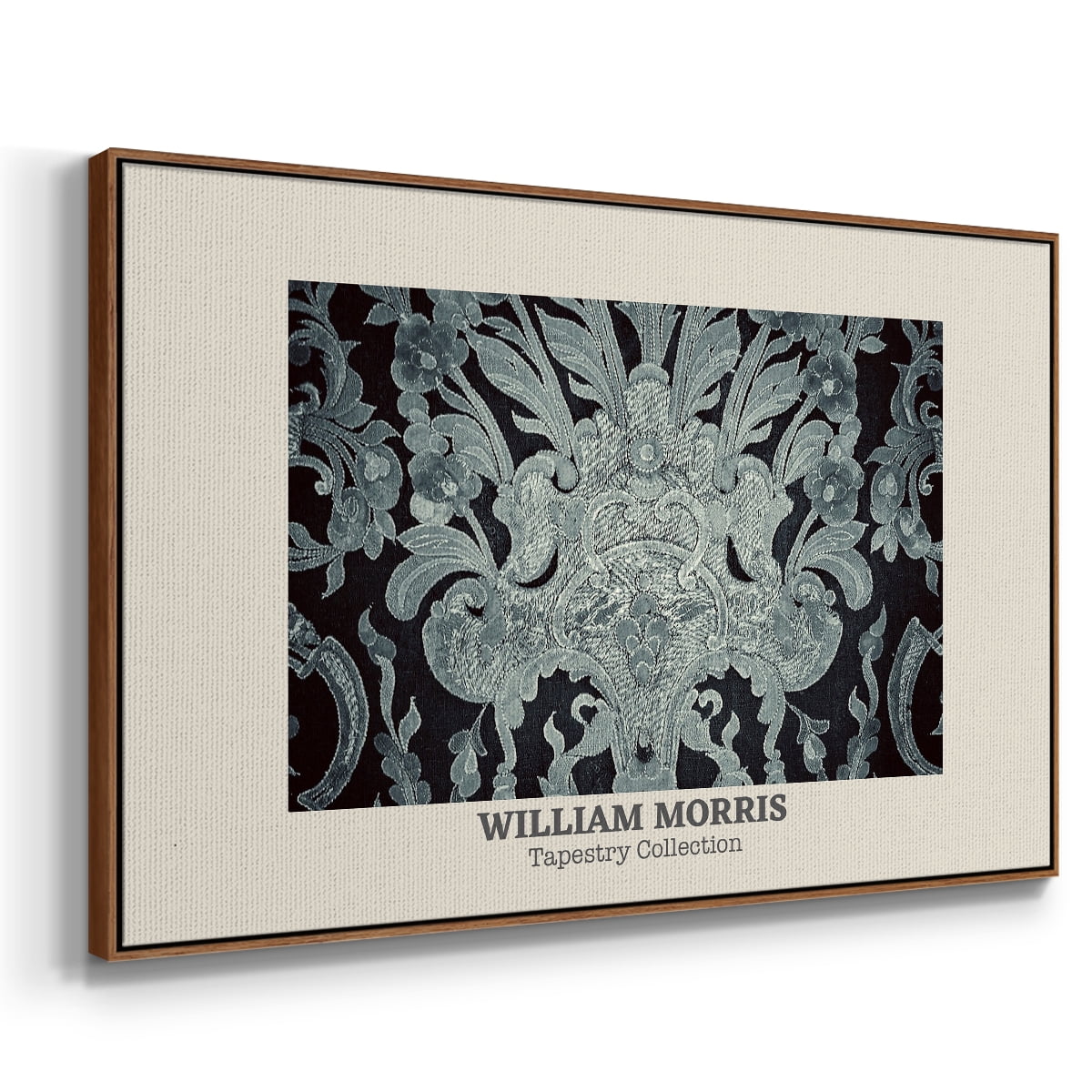 Vintage Abstract Print-XLII Framed in Walnut Wood Gallery Wrapped Canvas 27 in. x 41 in.