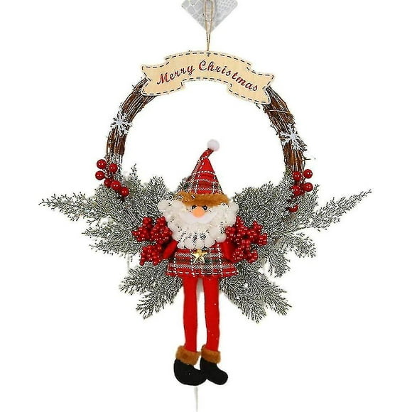 Couronne De Nol Faite La Main En Peluche Pour Dcoration De Porte Motif Bonhomme De Neige