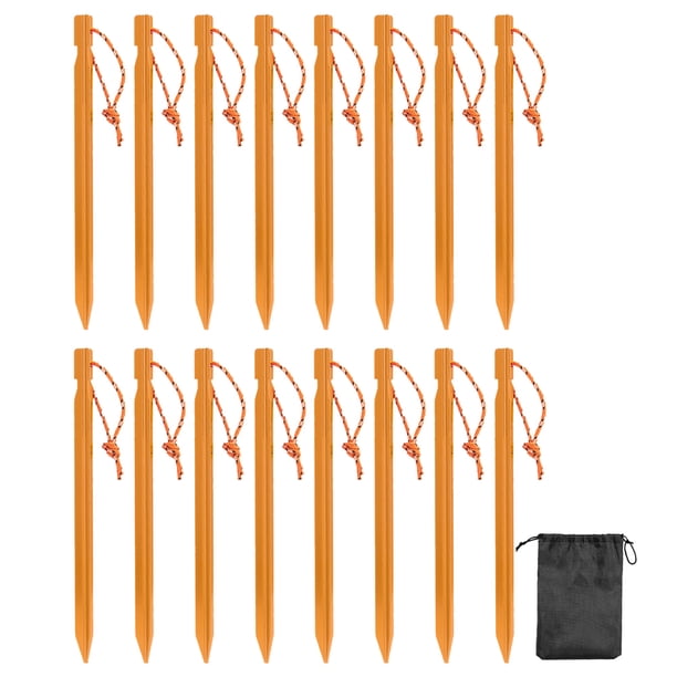 16pcs Alejas Jardín Aleación Aluminio 18 Cm Carpa Metálica para Tope Toldos (oro)
