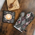 thumbnail image 5 of Pioneer Flower Kitchen Oven Mitt and Pot Holder Sets 2 Pcs for Baking, Cooking and Grilling, Heat Resistant Up To 392 °F, 5 of 7