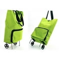 thumbnail image 2 of Monyance shopping cart with wheels Foldable Shopping Trolley Bag with Wheels Oxford Fabric Reusable Trolley Portable Travel Shopping Cart (Green)(11.02X7.48X1.77Inches), 2 of 10