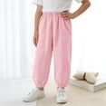 thumbnail image 2 of AherBiu Baby Toddler Clothes Kids Girls Sunproof Pants Lightweight Casual Loose Elastic Waisted Joggers Pants(1-2 Years,Pink), 2 of 7