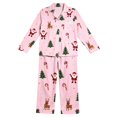 thumbnail image 3 of Women's Pajamas Set JIANLAI Women's Christmas Printed Notch Collar Pajama Set Button Down Long Sleeve Top and Long Pants Loungewear Outfit Soft Casual Sleepwear, 3 of 3