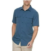 Columbia Men's Omni-Shade Sun Protection Short Sleeve Shirt (Whale, Small)