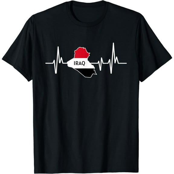 Heartbeat Design Iraqi Flag Iraq T-Shirt