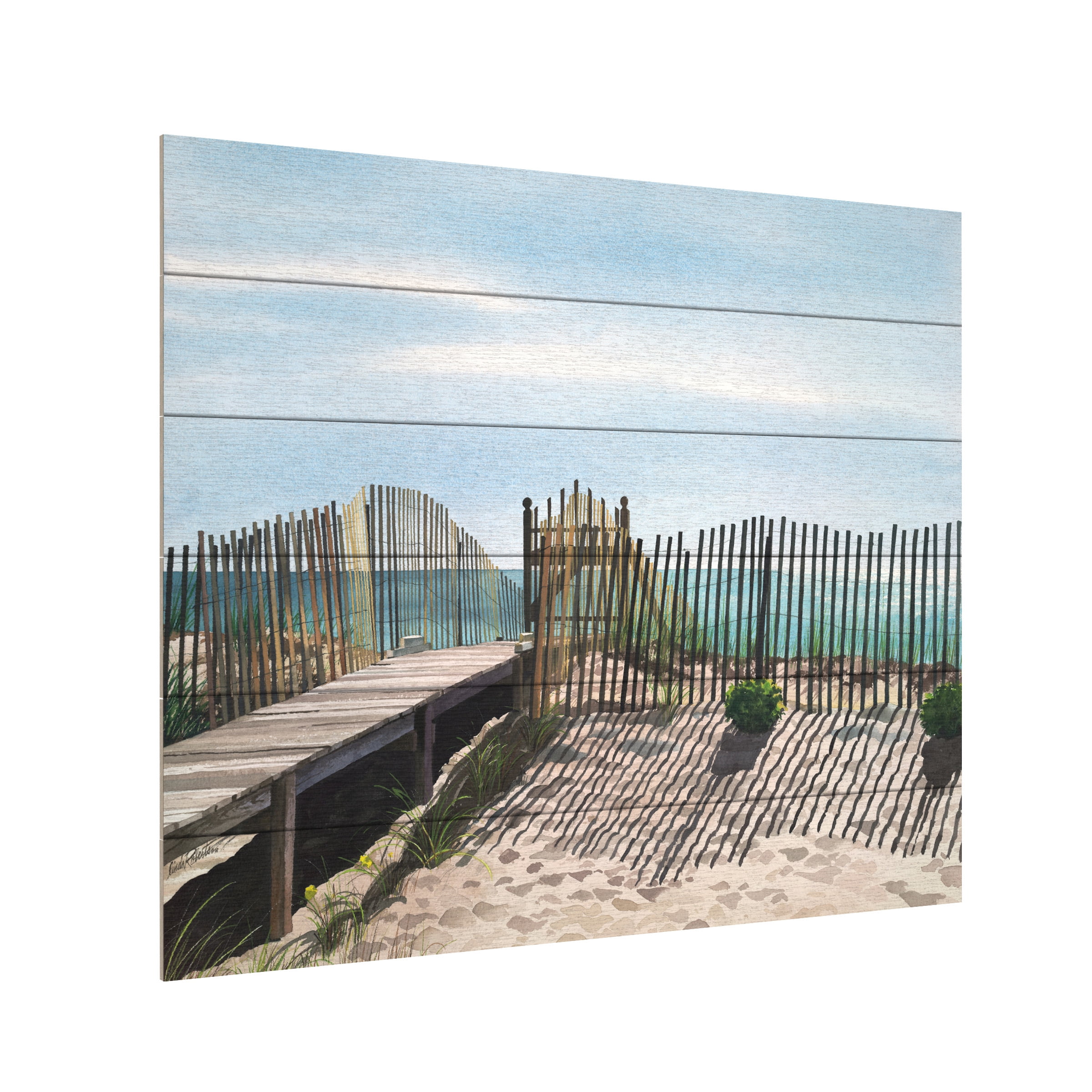 Linda Roberts 'Seagate' Wood Slat Art 18x22