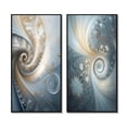 thumbnail image 2 of Designart "Fractal Spiral Cosmic Bliss II" Fractals Framed Wall Art Set Of 2 - Transitional Blue Frame Gallery Set For Office Decor, 2 of 6