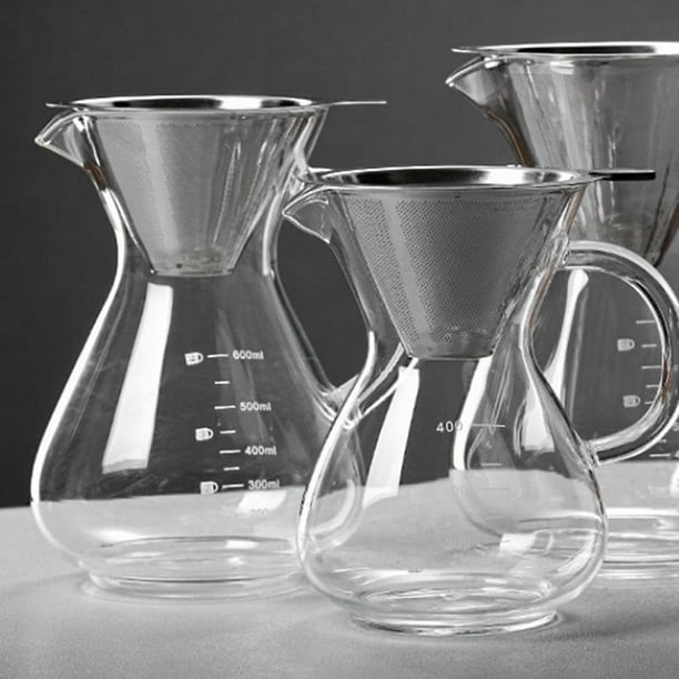 Cafetera de vidrio con filtro Cafeteras de espresso de alta temperatura Cafetera con escala graduada 600 ml