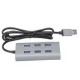 thumbnail image 3 of Hub USB 3.0 de 7 puertos y 5 Gbps, adaptador portátil de aleación de aluminio para PC y portátil, 3 of 12
