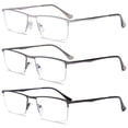 thumbnail image 1 of MAGIMODAC Anti Blue Light Reading Glasses Metal Spring Hinges Halframe Classic Blue Light Blocking Eyeglasses Eyewear Readers (3 Pcs Reading Glasses(Multicolor), +2.5), 1 of 7