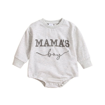

Rovga Baby Girls Clothes Infant Toddler Letter Prints Jumpsuit Fall Winter Round Neck Long Sleeve Romper Vacation Adorable Girl Clothings Grey 0-3 Months