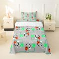 thumbnail image 2 of Castle Fairy Geometric Interlocking Circle Twin Sheets 3pcs,Abstract Rounded Block Bedding,Mint Orange Gray,1 Flat Sheet, 1 Fitted Sheet and 1 Pillowcase, 2 of 7