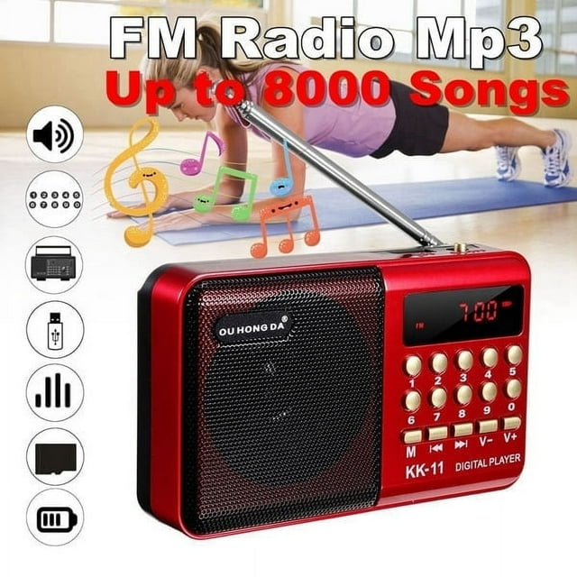 Radio Portable Mini Rechargeable K11 FM à Main Numérique FM USB TF Lecteur MP3 Haut-Parleur