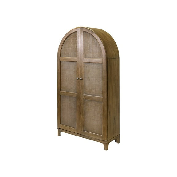 Coastal Arch shaped Bar Cabinet Dining Cabinet Fully Assembled Brown Wood