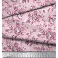 thumbnail image 2 of Soimoi Orange Poly Georgette Fabric Leaves & Floral Fabric Prints by Yard 42 Inch Wide, 2 of 3