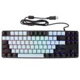 thumbnail image 1 of Teclado mecánico para jugar, interruptor azul, retroiluminación RGB de 87 teclas, Teclado mecánico con cable USB para ordenador portátil, ordenador de escritorio, azul y negro, 1 of 10