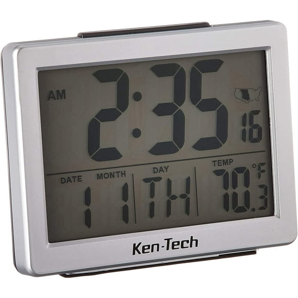 Sonnet Ken-Tech T-4652 Atomic Control LCD A larm Clock, 1.5-Inch, Black Blue Light