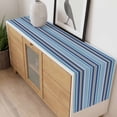 thumbnail image 4 of Blue Green Striped Table Runner - 108 Inch Long, Kitchen Dining Table Runner Dresser Scarves, Colorful Abstract Vertical Lines Art Farmhouse Decor for Coffee Tables Wedding Party Banquet, 4 of 8