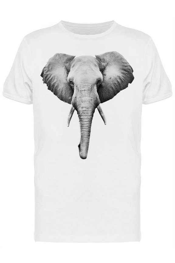 Elephant Head Light Colored T-Shirt Men -Image by Shutterstock, Male x-Large