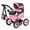 Pink, variant on Buggy Umbrella Doll Stroller in Black & Pink Hearts Fits Dolls Up to 18'