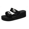 thumbnail image 2 of Aueoeo Women Rhinestone Slope Heel Open Toe Bow-Knot Slippers Clip-Toe Shoes Comfy Sandals Casual Comfortable Beach Sandals Flip Flop Shoes Cute Comfortable Non Slip Outdoor Slippers, 2 of 9