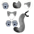 thumbnail image 2 of Conjunto de orejas y cola de animal, diadema con orejas para pelo para actuaciones en escenario durante las festividades. Gris, 2 of 8