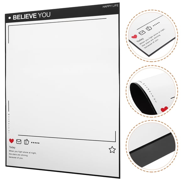 HOMOBABE 1Pack Message Board Home Kitchen Memo Board For Refrigerator Magnetic Notepad 11.8x7.9in